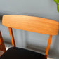 Set of 4 Mid Century Dining Chairs with Black Faux Leather Seats